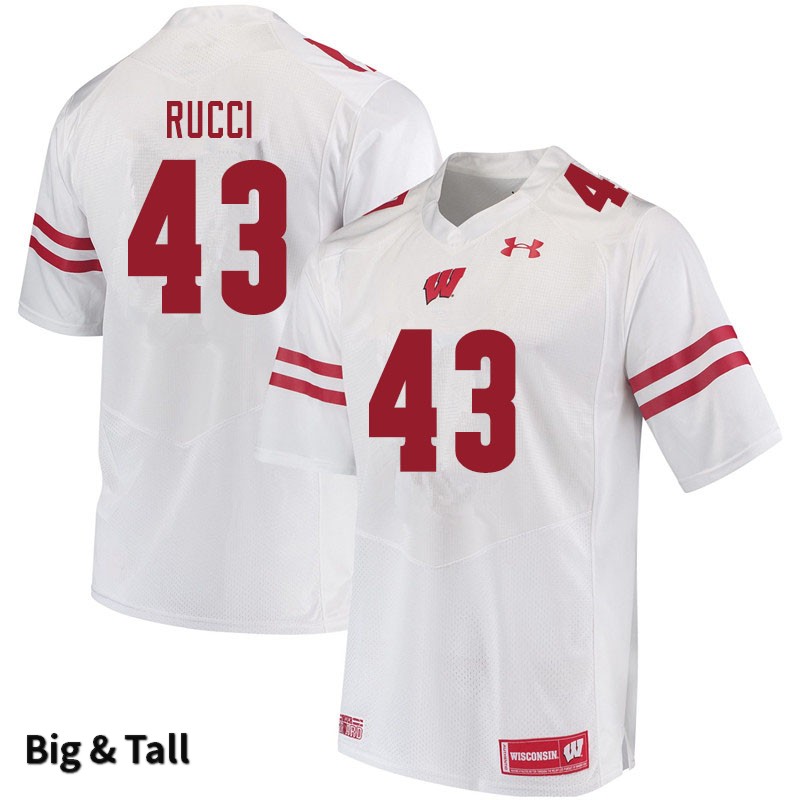 Wisconsin Badgers Men's #43 Hayden Rucci NCAA Under Armour Authentic White Big & Tall College Stitched Football Jersey SZ40W77MD